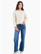 Among The Brave Edge Ivory Mock Neck Contrast Trim Jumper