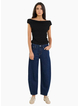 Among The Brave Graduate Mid Rise Barrel Leg Stretch - Dark Blue