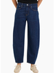 Among The Brave Graduate Mid Rise Barrel Leg Stretch - Dark Blue