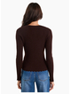 Ivy + Jack Ditto Chocolate Button Front Rib Knit Long Sleeve Top