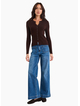 Ivy + Jack Ditto Chocolate Button Front Rib Knit Long Sleeve Top