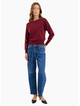 Ivy + Jack Incentive Burgundy Plum Boatneck Jumper