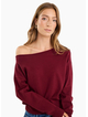 Ivy + Jack Incentive Burgundy Plum Boatneck Jumper