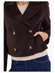 Ivy + Jack Reverie Chocolate Melton Double Breasted Peacoat
