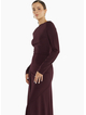 SASS JADE SEAMED JERSEY DRESS-BURGUNDY