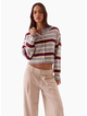 SOVERE Arlo Stripe Cardigan - Blue / Plum