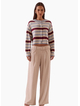 SOVERE Arlo Stripe Cardigan - Blue / Plum