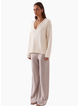SOVERE Lane Plunge Sweater - Cream
