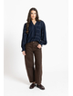 Leila + Luca Movement Blouse - Navy Geo