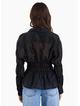 Stories Be Told Composite Black Sheer Shirred Shirt
