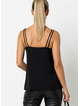 Halo & Hazard Brooke Rhinestone Double Strap Cami - Black