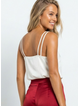 Halo & Hazard Brooke Rhinestone Double Strap Cami - Cream