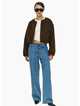 Staple the Label Alaric Cropped Jacket - Chocolate