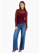 Among The Brave Giving Lace Long Sleeve Top - Burgundy