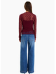 Among The Brave Giving Lace Long Sleeve Top - Burgundy