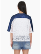 HUFFER LACE CROPPED QB JERSEY NAVY WHITE