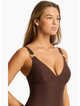 Sea Level Luminara Longline Tie Back One Piece - Cocoa