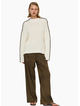 Staple the Label Finn High Neck Jumper - Cream / Choc